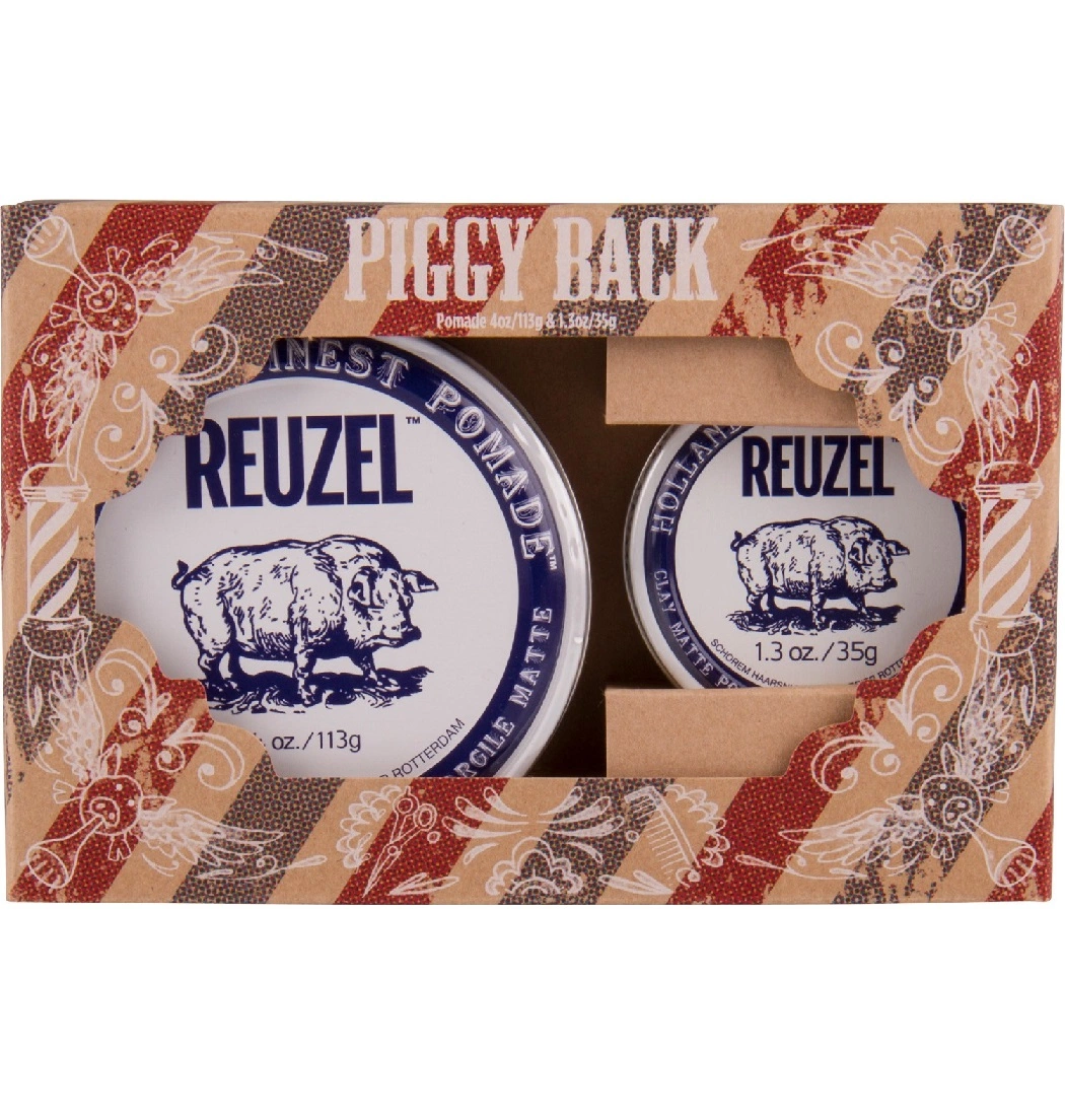 Reuzel Clay Piggy Back Matte Pomade Gift Pack - Набор помад для укладки волос 113 гр и 35 гр