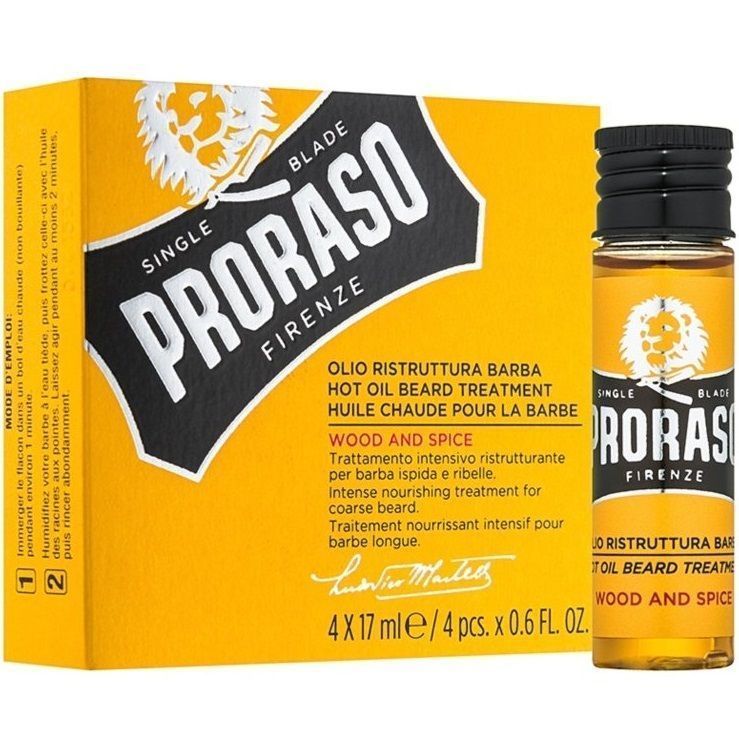 Proraso Wood and Spice Hot Oil Beard Treatment - Горячее масло для бороды 4x17 мл
