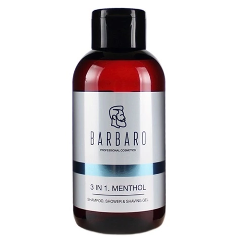 Barbaro Shampoo Shower Shawing Gel Menthol - Шампунь - гель 3 в 1 с ментолом 250 мл