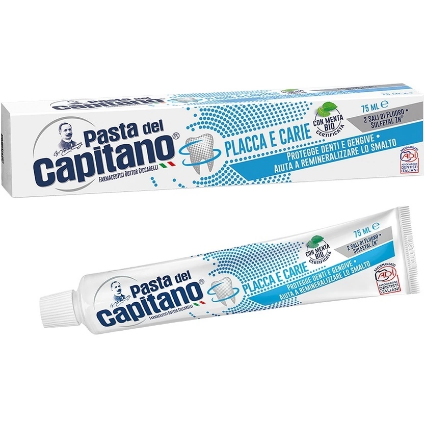 Pasta Del Capitano Plaque & Cavities Toothpaste - Зубная паста Защита от налета и кариеса 75 мл