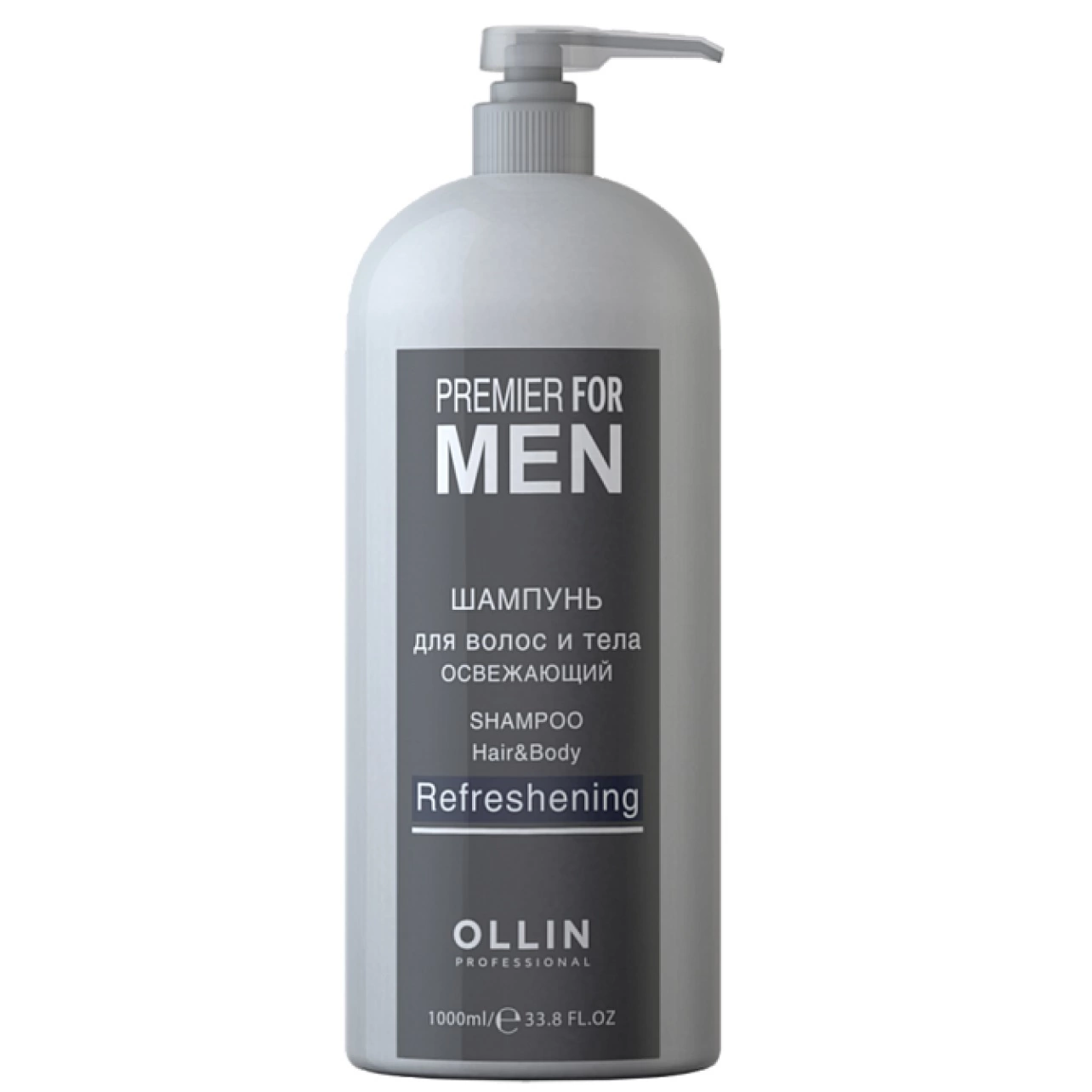 Ollin Premier for Men Hair Shampoo Refresheing - Шампунь для волос и тела Освежающий 1000 мл