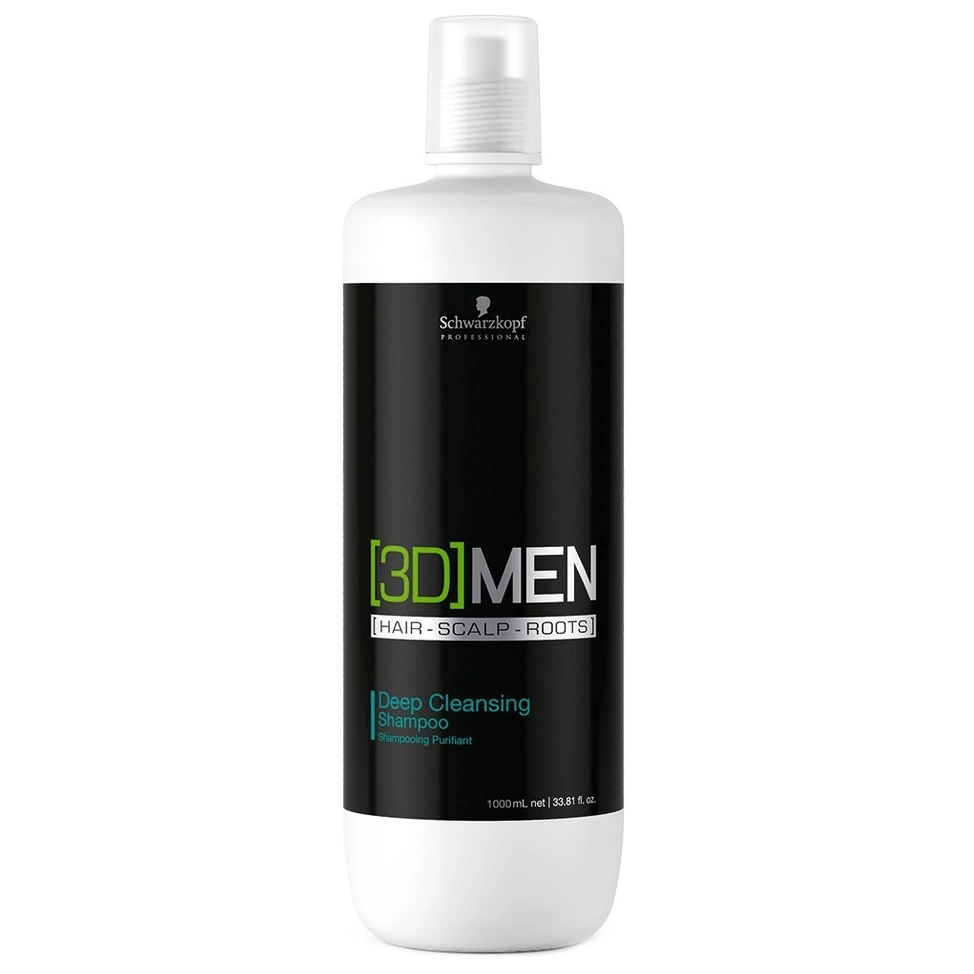 Schwarzkopf 3D Men Deep Cleansing Shampoo - Шампунь для глубокого очищения 1000 мл