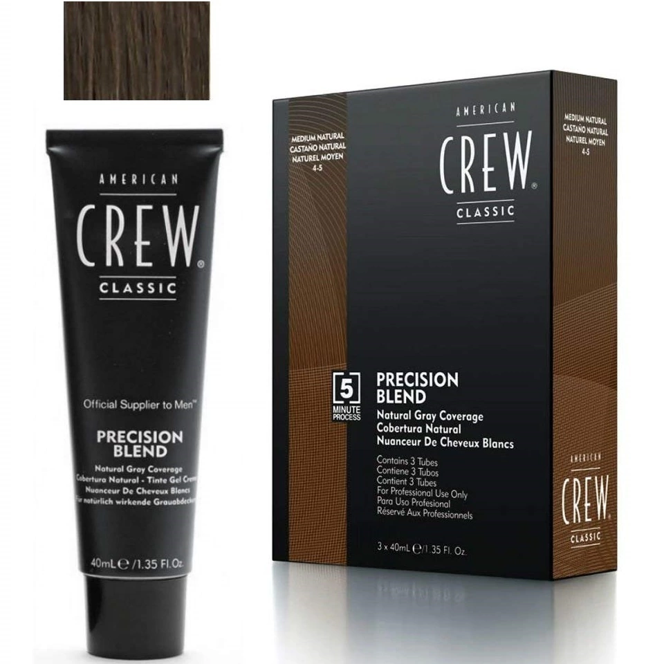 American Crew Precision Blend - Краска для седых волос натуральный оттенок 4/5 3х40 мл