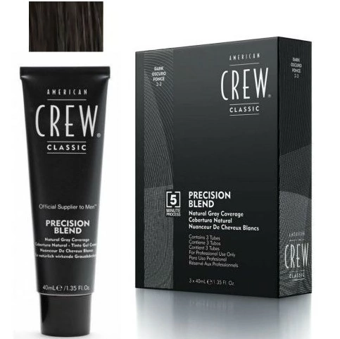 American Crew Precision Blend - Краска для седых волос темный оттенок 2/3 3х40 мл