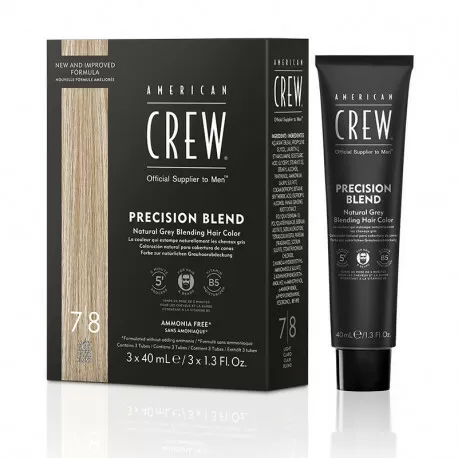 American Crew Precision Blend - Камуфляж для седых волос Блонд 7/8  3 х 40 мл