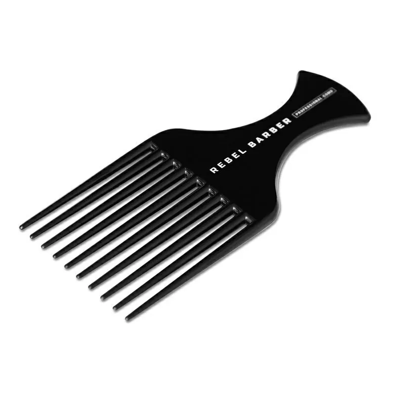 Rebel Barber Afro Comb Total Black - Премиальный гребень - афропик