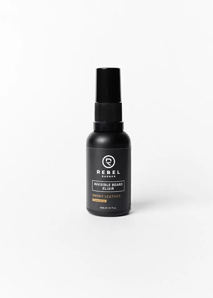 REBEL BARBER Invisible beard elixir Smoky Leather - Премиальный эликсир для бороды  30 мл