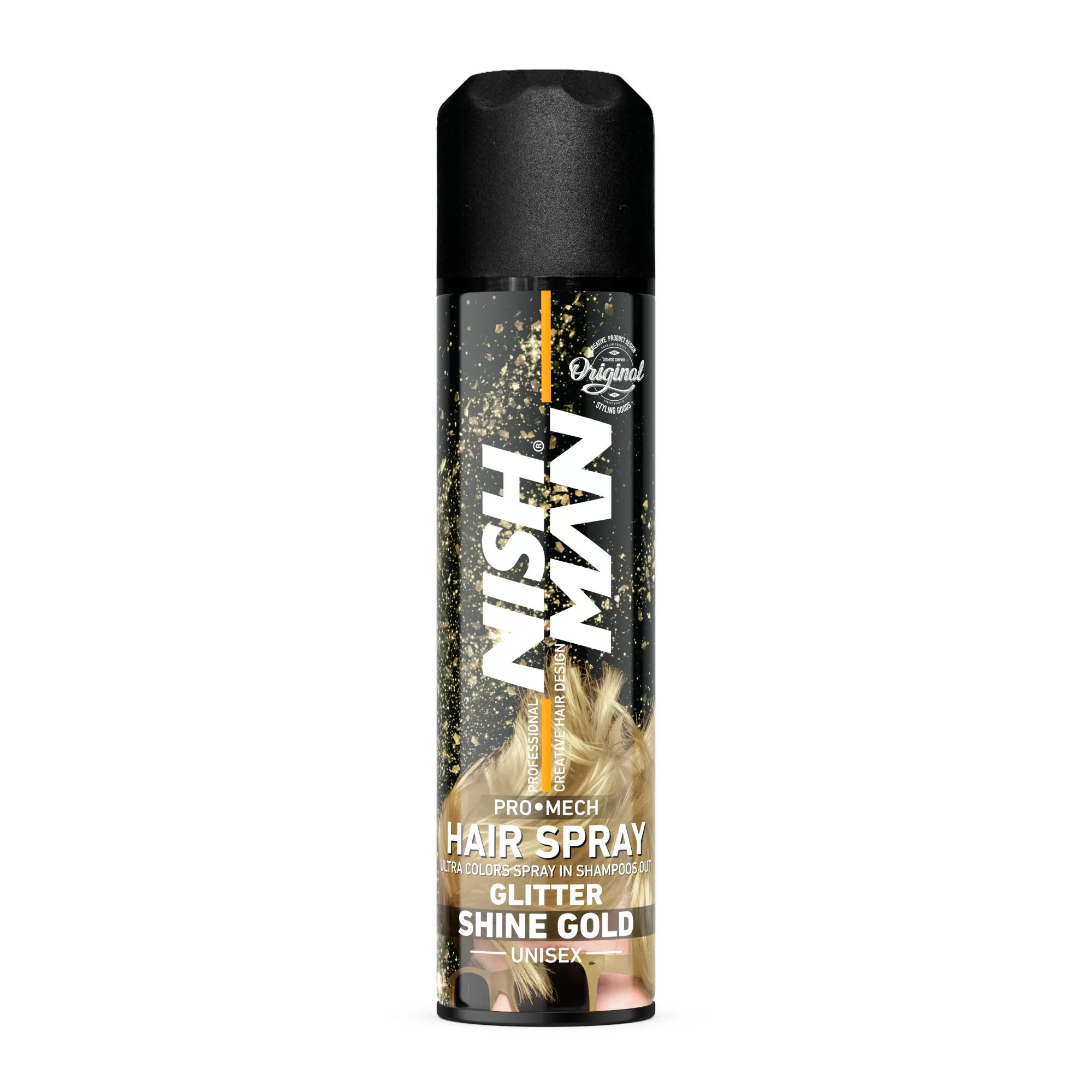 Nishman Glitter Hair Spray Shine Gold - Цветной спрей для волос 150 мл